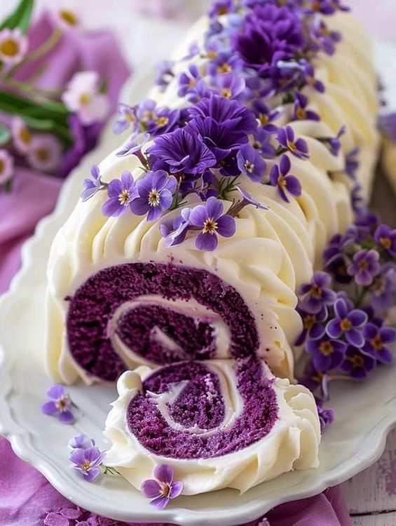 Purple Velvet Cake Roll recipe