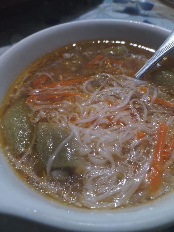 Misua Soup with Ground Pork and Ribbed/Sponge Gourd (Patola)  recipe