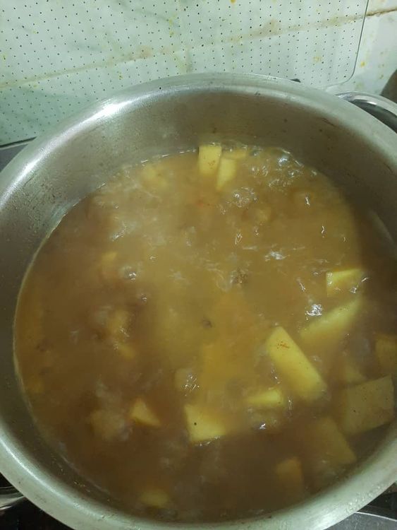 Step 1.1: Let them boil together until the potatoes and yams are tender