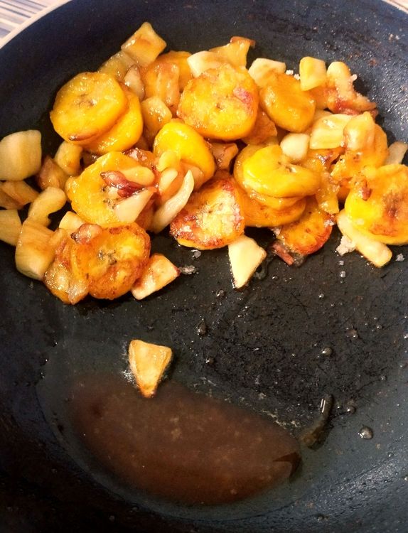 Step 1.1: Tilt the pan and add sugar on the side to caramelize