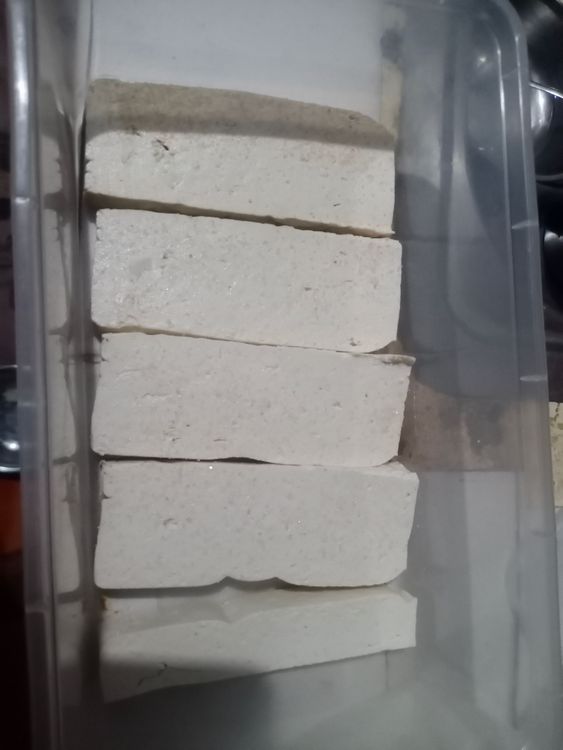 Step 1.1: Cut the tofu into your desired size and shape