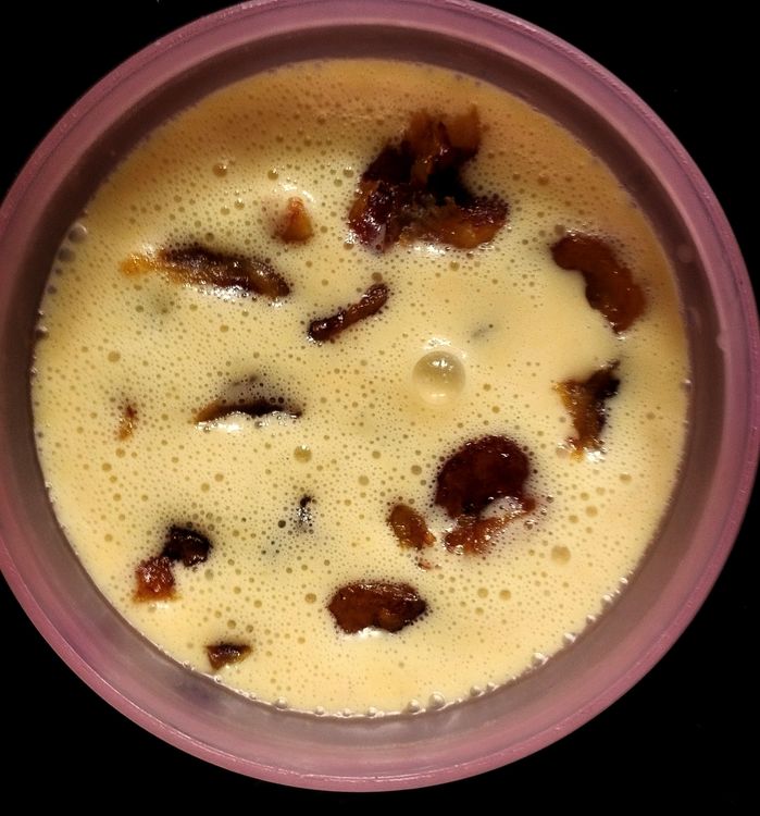 Step 1.2: Transfer the blended custard to a bowl and add the roasted bananas