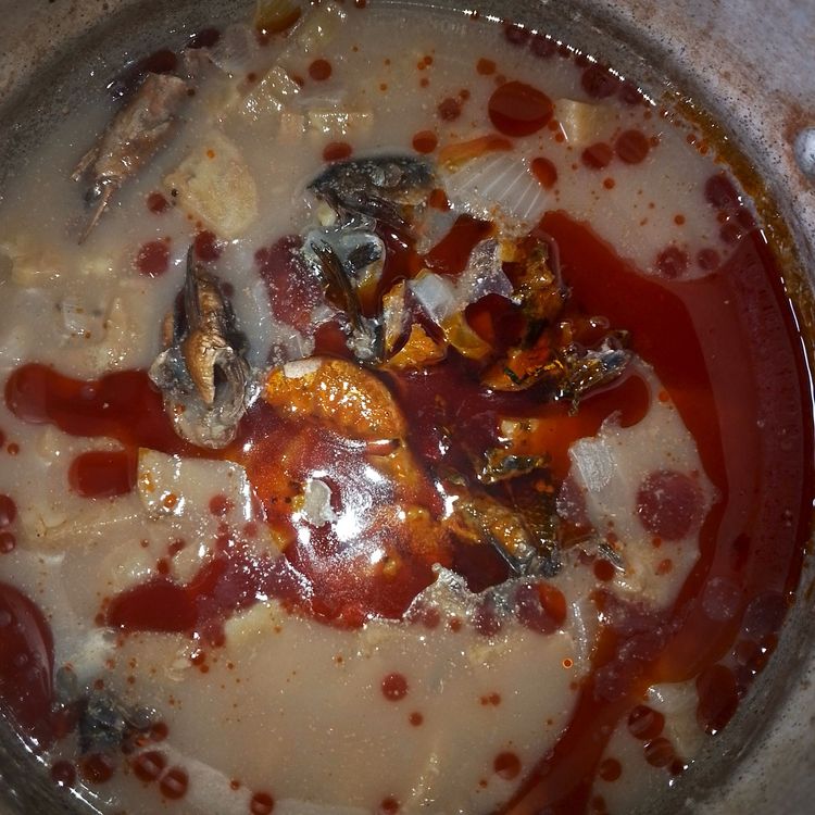 Step 1.1: If the water is nearly evaporated, add a little more water before incorporating the palm oil