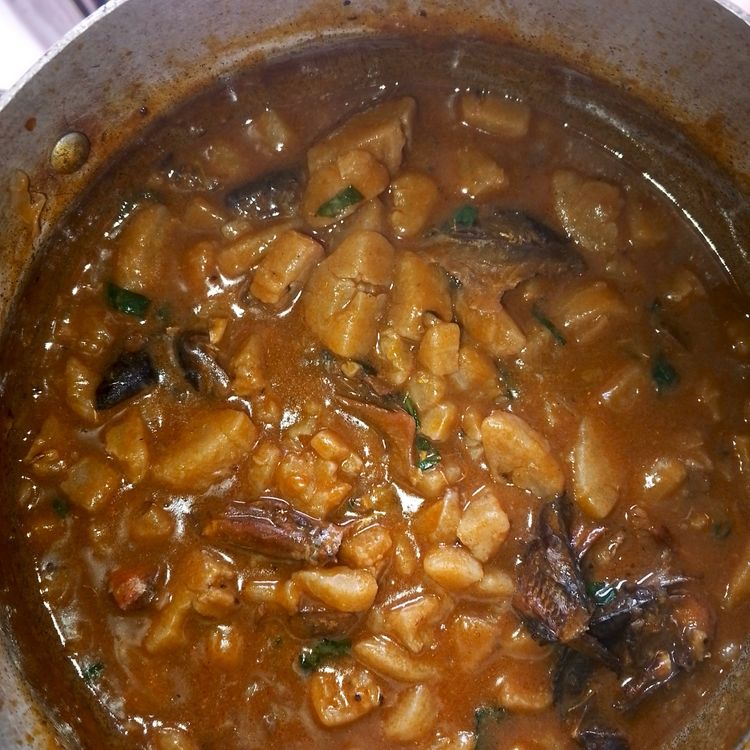 Step 1.1: Add the chopped scent leaves and let them cook for only 2 minutes