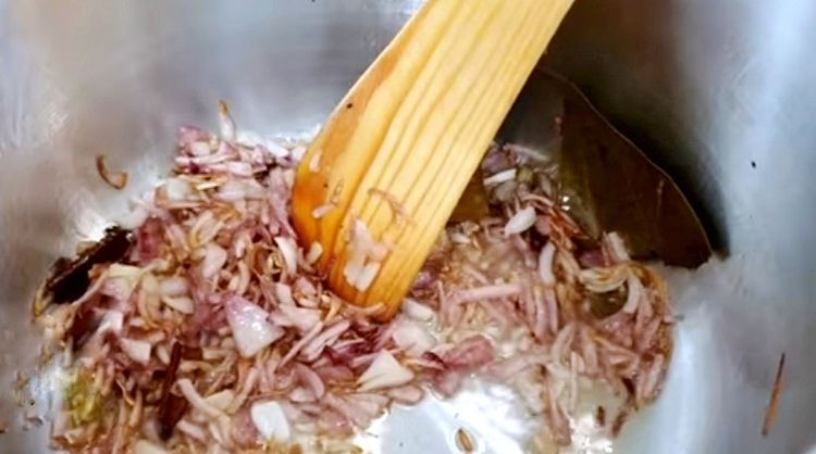 Step 1.2: Add chopped onion and sauté until it turns light brown