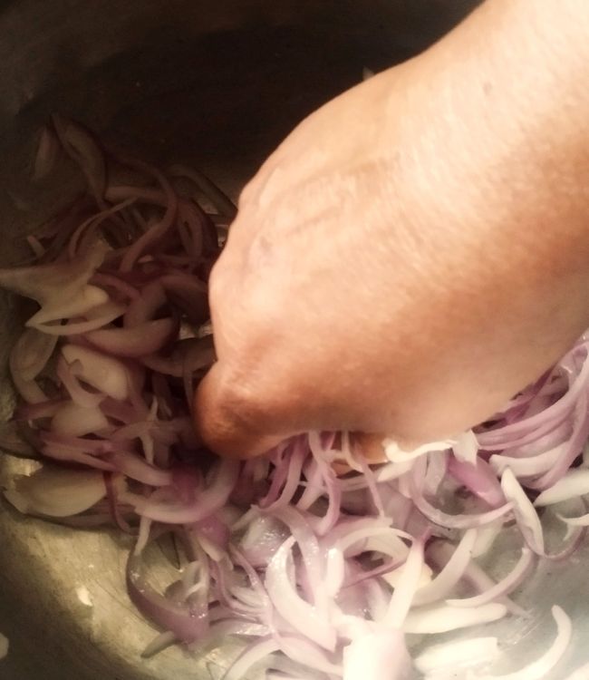 Step 1.1: Slice the onions and transfer them to a bowl
