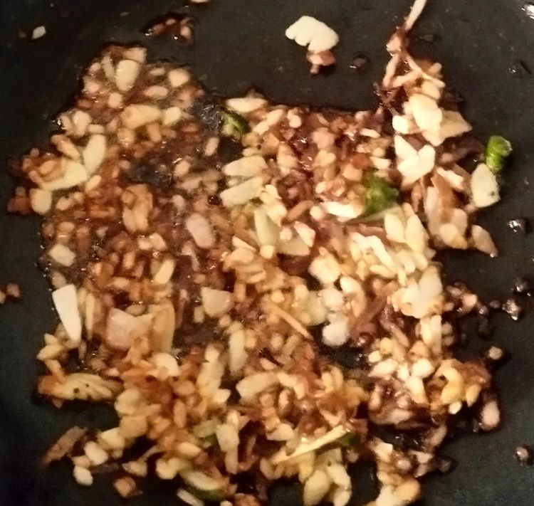 Step 3.1: Add sliced onions and green chilies