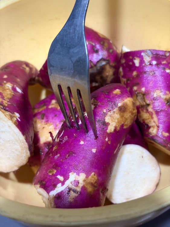 Step 1.1: Prick them all over with a fork and lightly rub them with oil