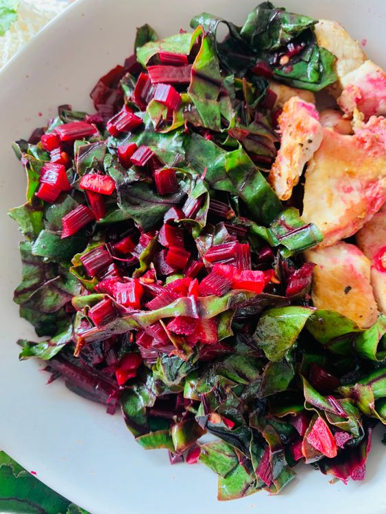 Step 1.1: Serve the sautéed beet greens as a side dish, pairing them with chicken, fish, cottage cheese, or any other main course
