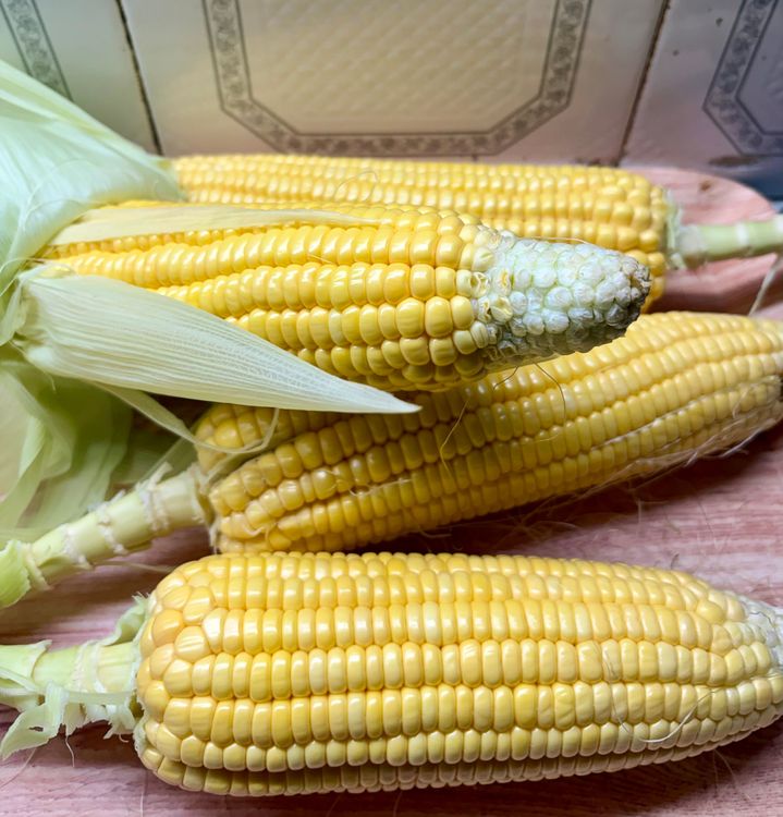Step 1.1: Boil the corn cobs (whole or cut into pieces) in enough salted water with 1 tablespoon of salt until they are just tender