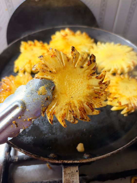 Step 4.1: Sear for 2–3 minutes per side until golden with caramelised, lightly browned edges