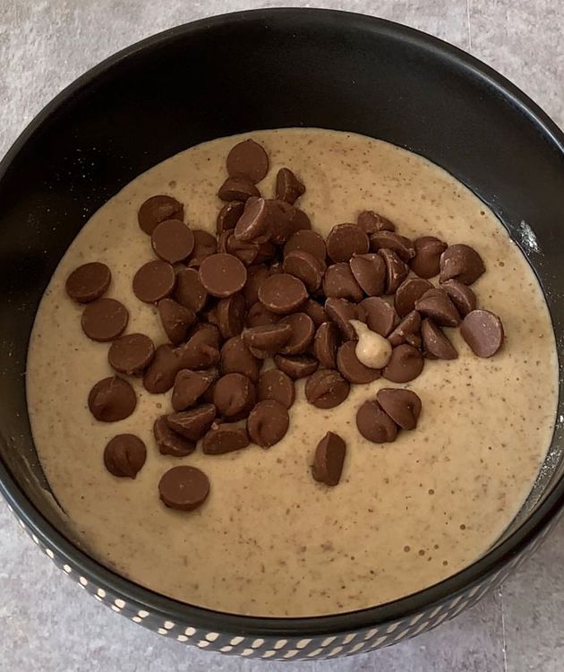 Step 1.1: Add choco chips to the batter and mix