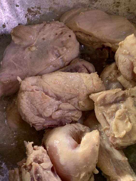 Step 1.2: Add the chicken and stir-fry for 3-4 minutes until the chicken pieces have lightened in colour