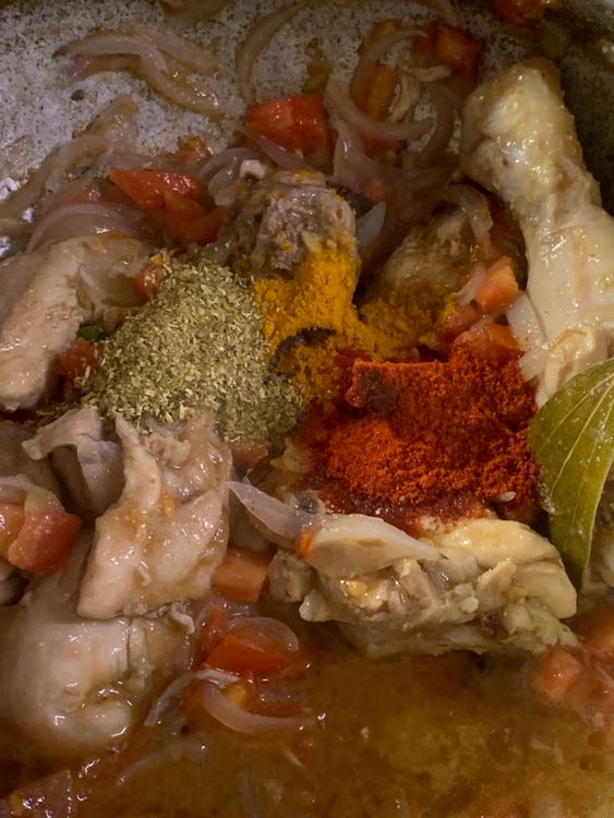 Step 1.1: Add coriander powder, cumin powder, degi mirch powder and turmeric