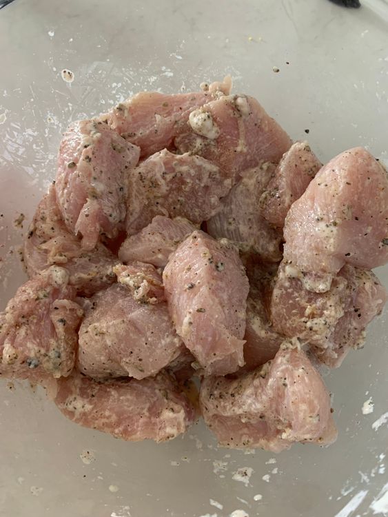 Step 1.1: Add the black pepper, salt, Italian herbs, garlic powder, cornflour, and lemon juice