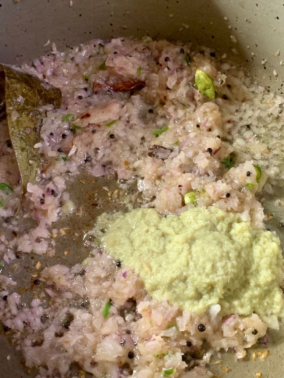 Step 1.1: Add ginger garlic paste to the wok and cook for another minute