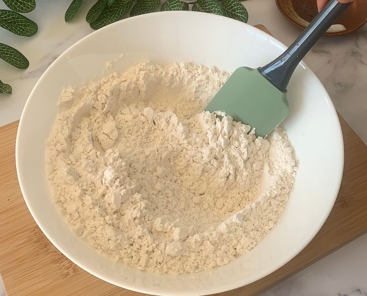 Step 1.1: In a mixing bowl, combine the rice flour and salt