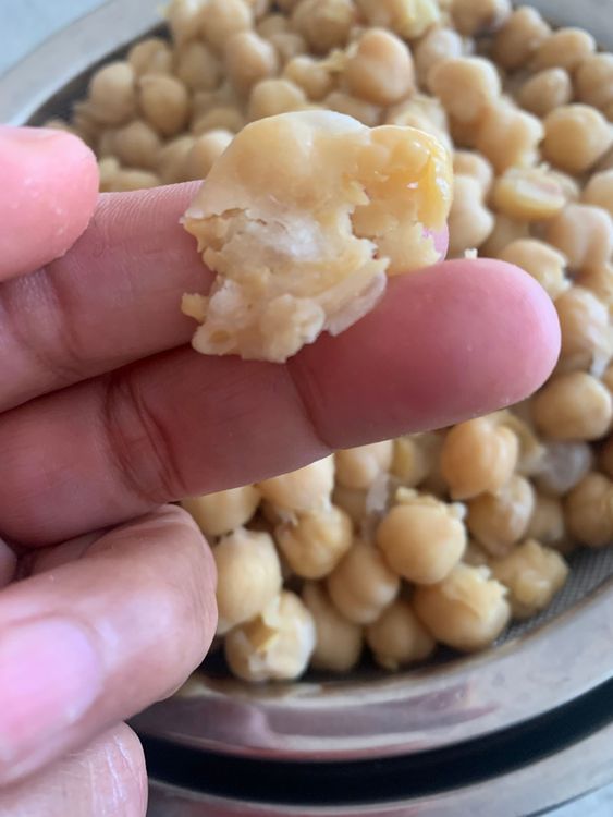 Step 1.3: Cook the soaked chickpeas in a pressure cooker with water and a teaspoon of salt or use an instant cooker until they become soft and tender
