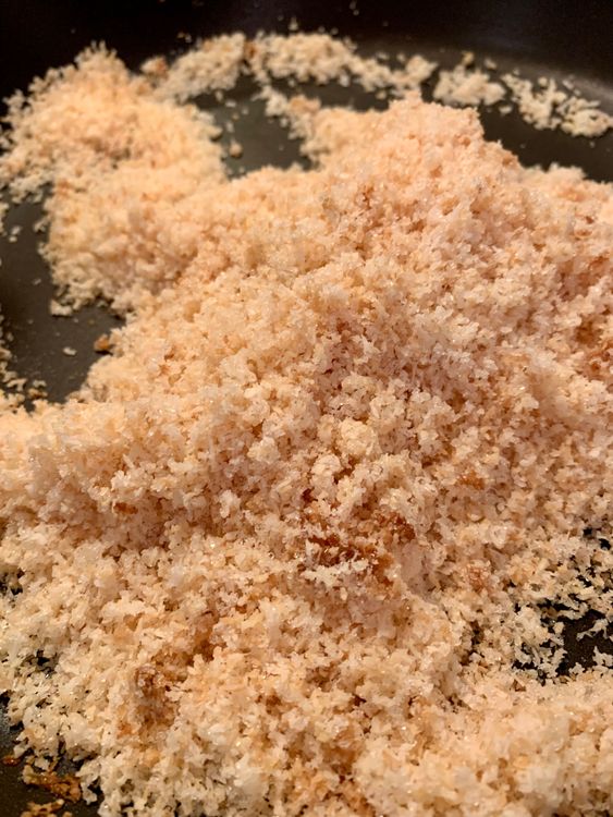 Step 1.2: Add desiccated coconut and sugar to the pan