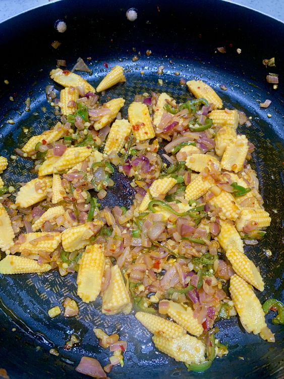 Step 3.2: Add the chopped onion and cook until it turns translucent
