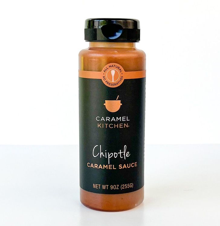 Step 2.1: Generously drizzle the chipotle caramel sauce all over the bread