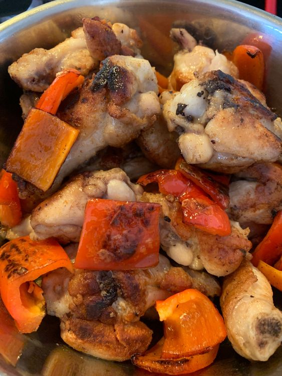 Step 1.1: In the same pan, add the cubed capsicum and saute until they become slightly crispy