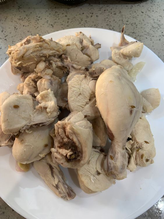 Step 2.1: Turn off the heat, remove the chicken pieces, and set them aside