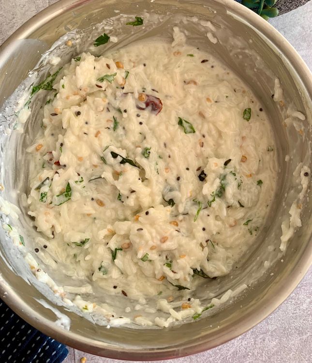 Step 2.1: Adjust the salt and curd consistency, as needed by adding milk or more curd