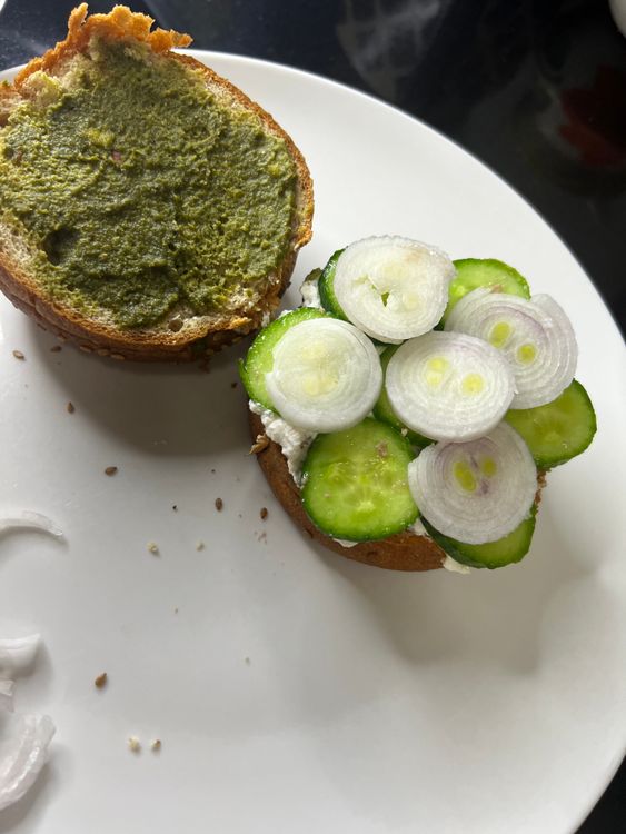 Step 1.2: Add your favourite vegetables over the hung curd layer
