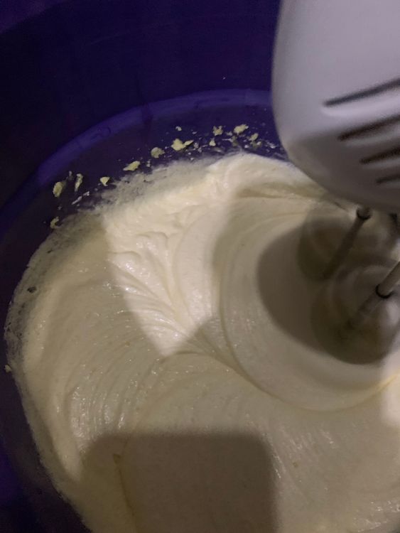 Step 1.1: Cream together the butter, sugar, and eggs until smooth and fluffy