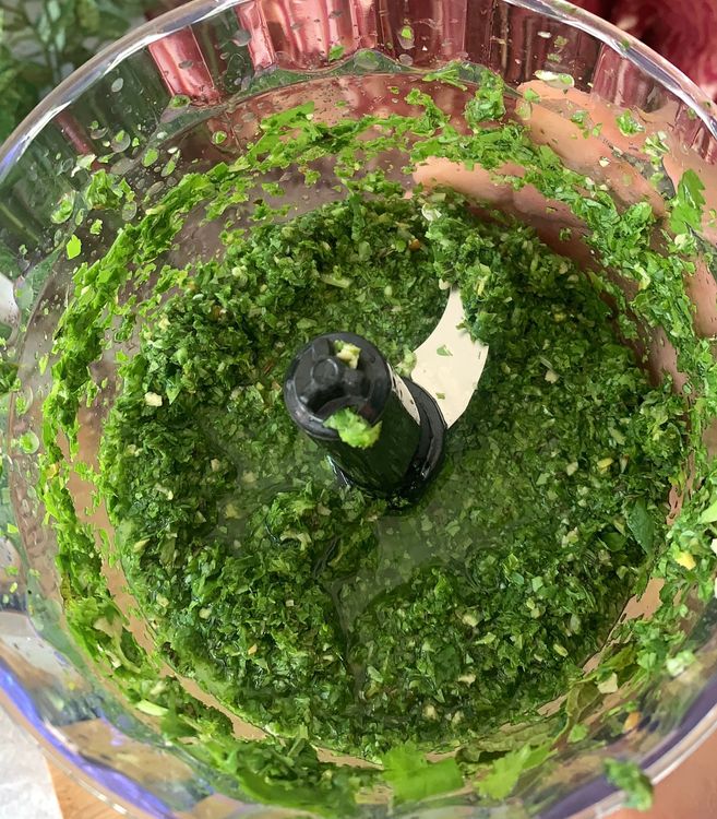 Step 2.1: Combine all the Green Paste ingredients in a blender to form a paste