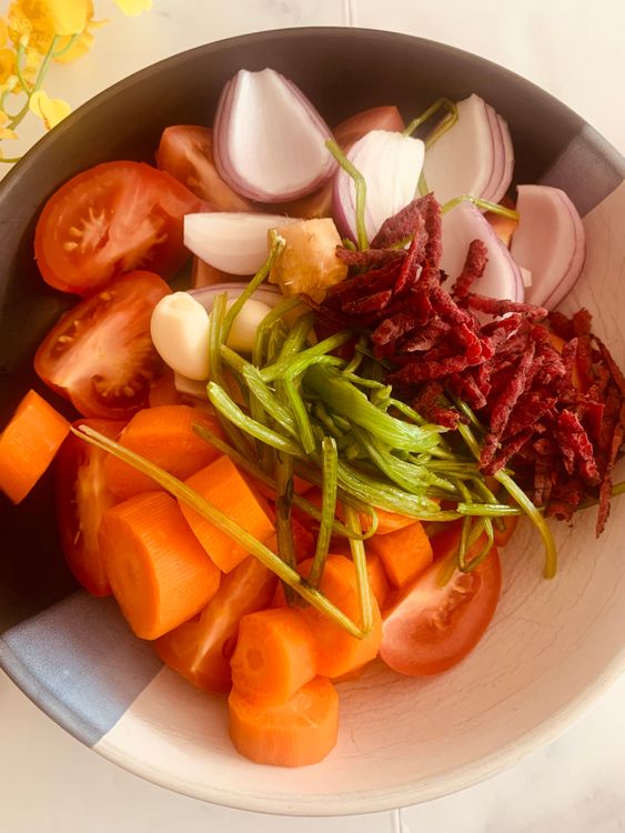 Step 1.1: In a deep pot, bring water to a boil