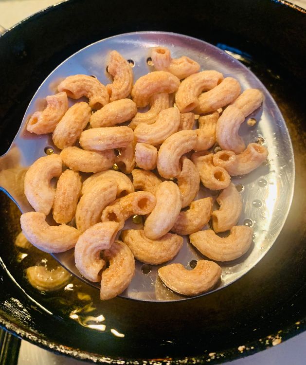 Step 3.1: Fry until golden brown and crispy, about 12–15 minutes per batch