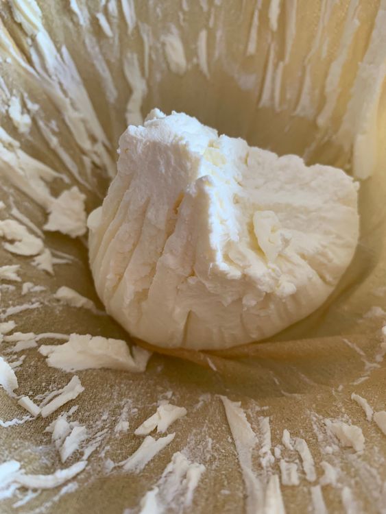 Step 1.1: Untie the pouch, scoop the hung curd into a clean container, and refrigerate for up to 2-3 days