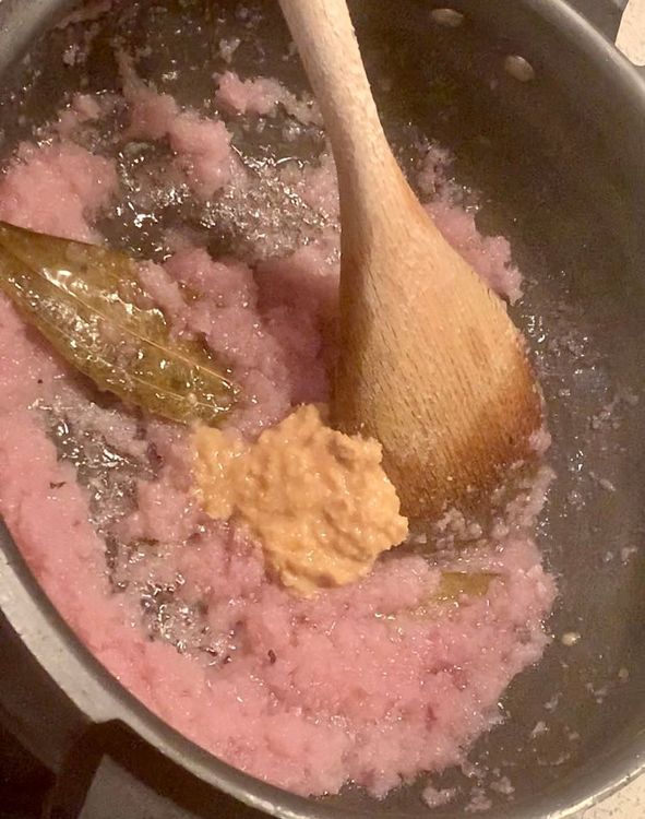 Step 2.1: Add cinnamon stick and ginger garlic paste