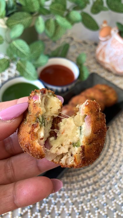 Step 1.1: Serve the Dahi ke Kebabs hot, accompanied with green chutney or ketchup