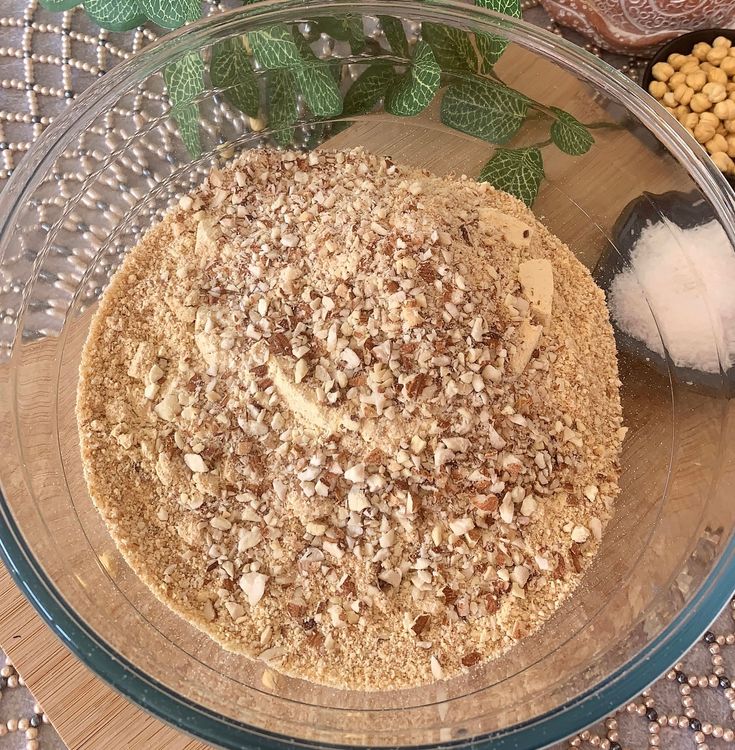 Step 1.1: Add ground almonds into the bowl and mix