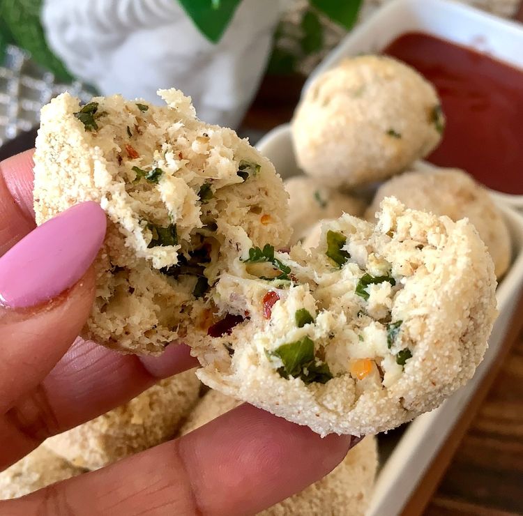 Step 1.1: Serve the hot and crispy cheesy chicken balls with a dip of your choice