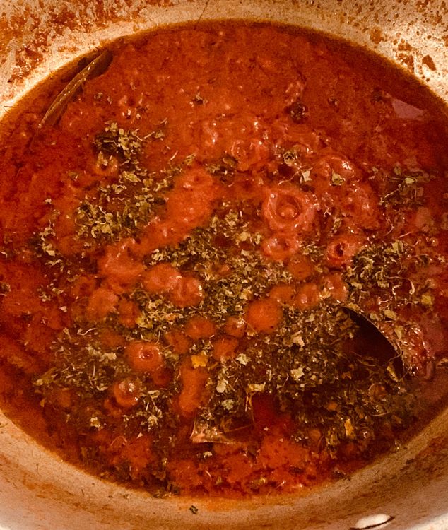 Step 2.1: Add coriander powder, cumin powder, channa masala, red chilli powder, kasuri methi, amchur powder, and garam masala