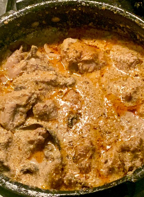 Step 2.2: Before serving, heat the ghee in a tiny frying pan, add cumin seeds, kashmiri red chilli powder, and then add it to the curry