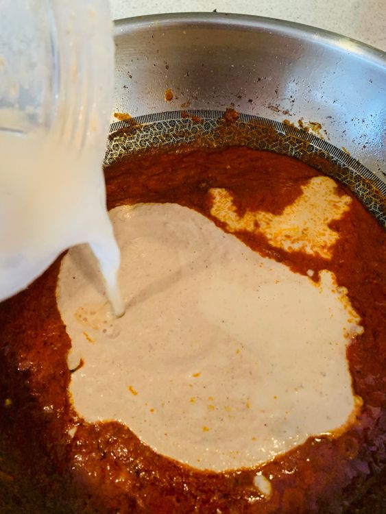Step 3.1: Add the onion paste and cook until the oil separates from the masala