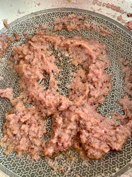 Step 2.1: Add ground onion paste and cook until golden brown and the oil starts to separate