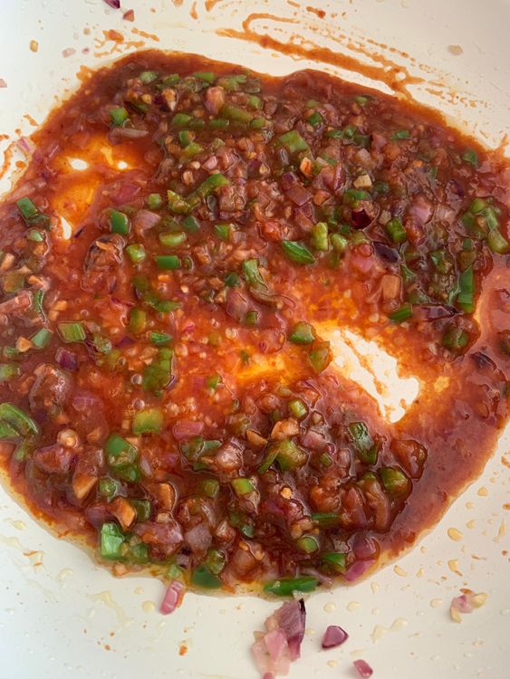 Step 4.1: Add the prepared sauce and mix well