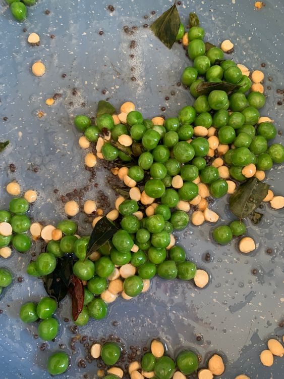 Step 3.1: Add peas, black pepper powder, salt and cook until tender