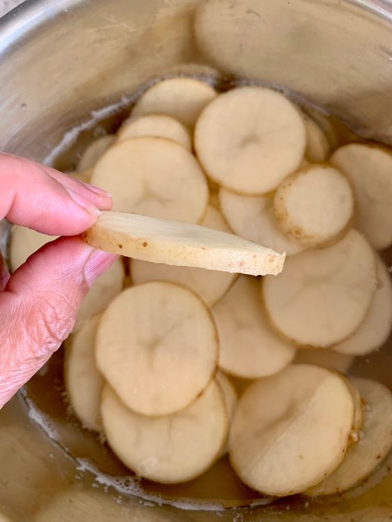 Step 1.1: Wash the potatoes thoroughly and peel them if desired (keeping the skin adds texture and nutrients)