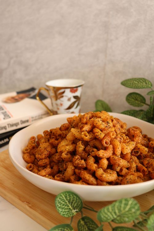 Crispy Macaroni Namkeen - Spicy & Crunchy Tea-Time Snack recipe