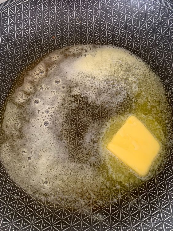 Step 1.1: Heat butter and oil in a skillet over medium-high heat