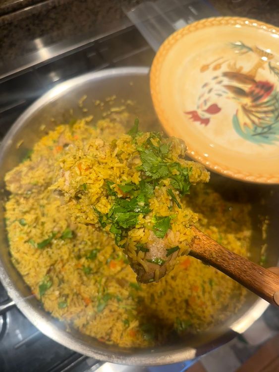 Step 6.1: Fluff the rice gently and serve hot with raita or salad
