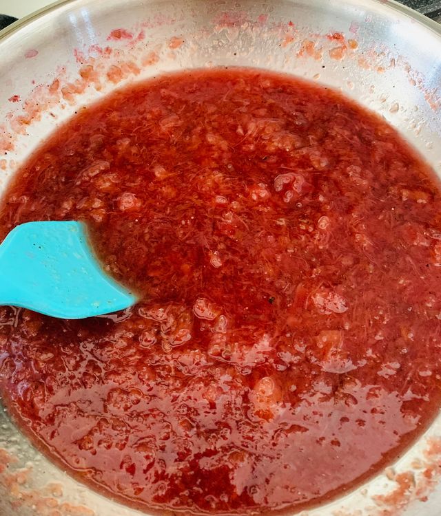 Step 2.1: Cook on medium heat until the sugar fully dissolves and the mixture starts to thicken slightly