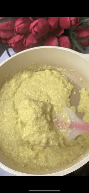 Step 1.1: When the mixture starts to thicken, remove from the gas
